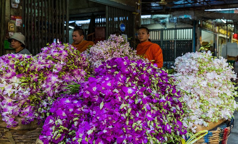 marché aux fleurs Bangkok - blog Opodo